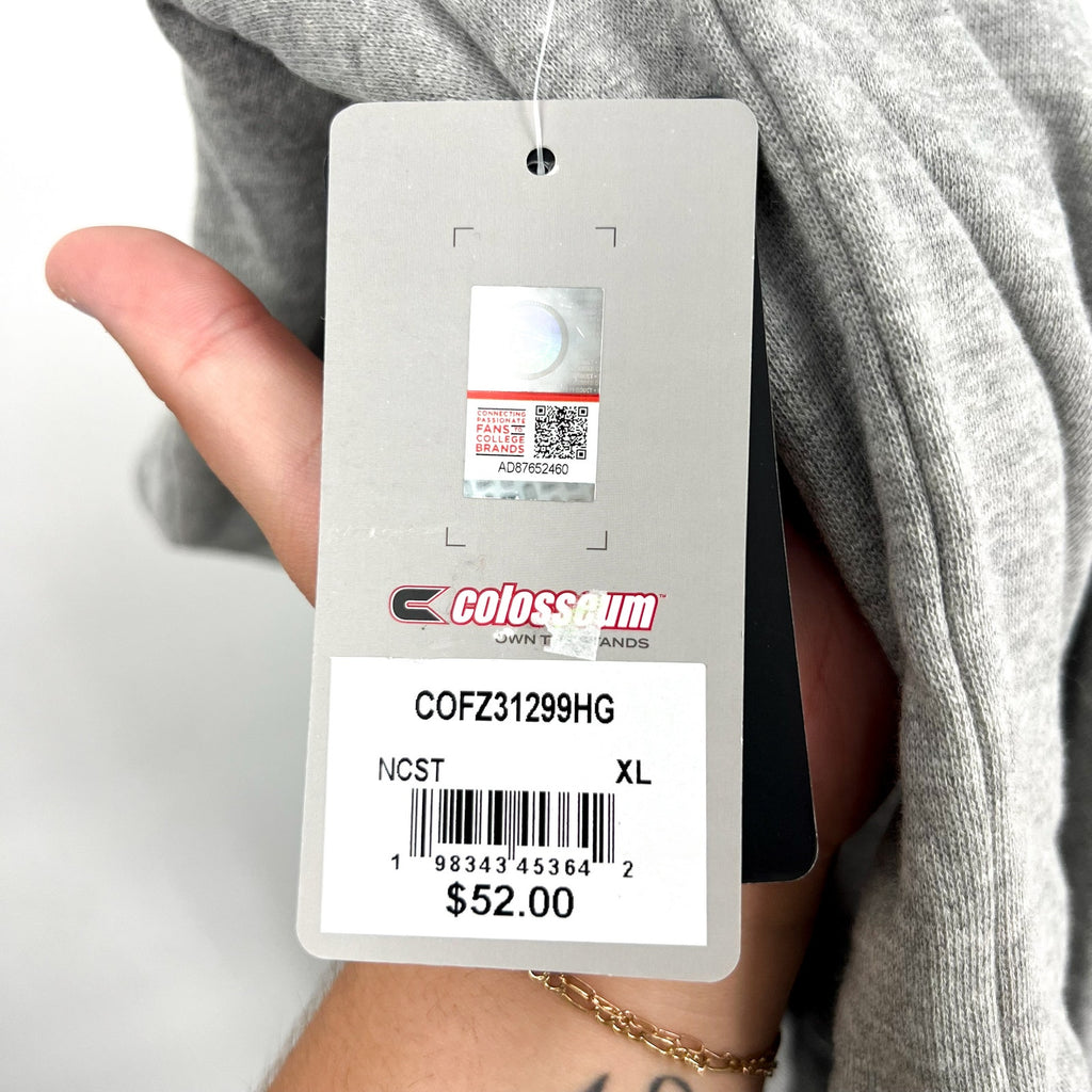 COLOSSEUM Womens NC State Quarter-Zip Sweatshirt XL Heather Grey Pullover NWT