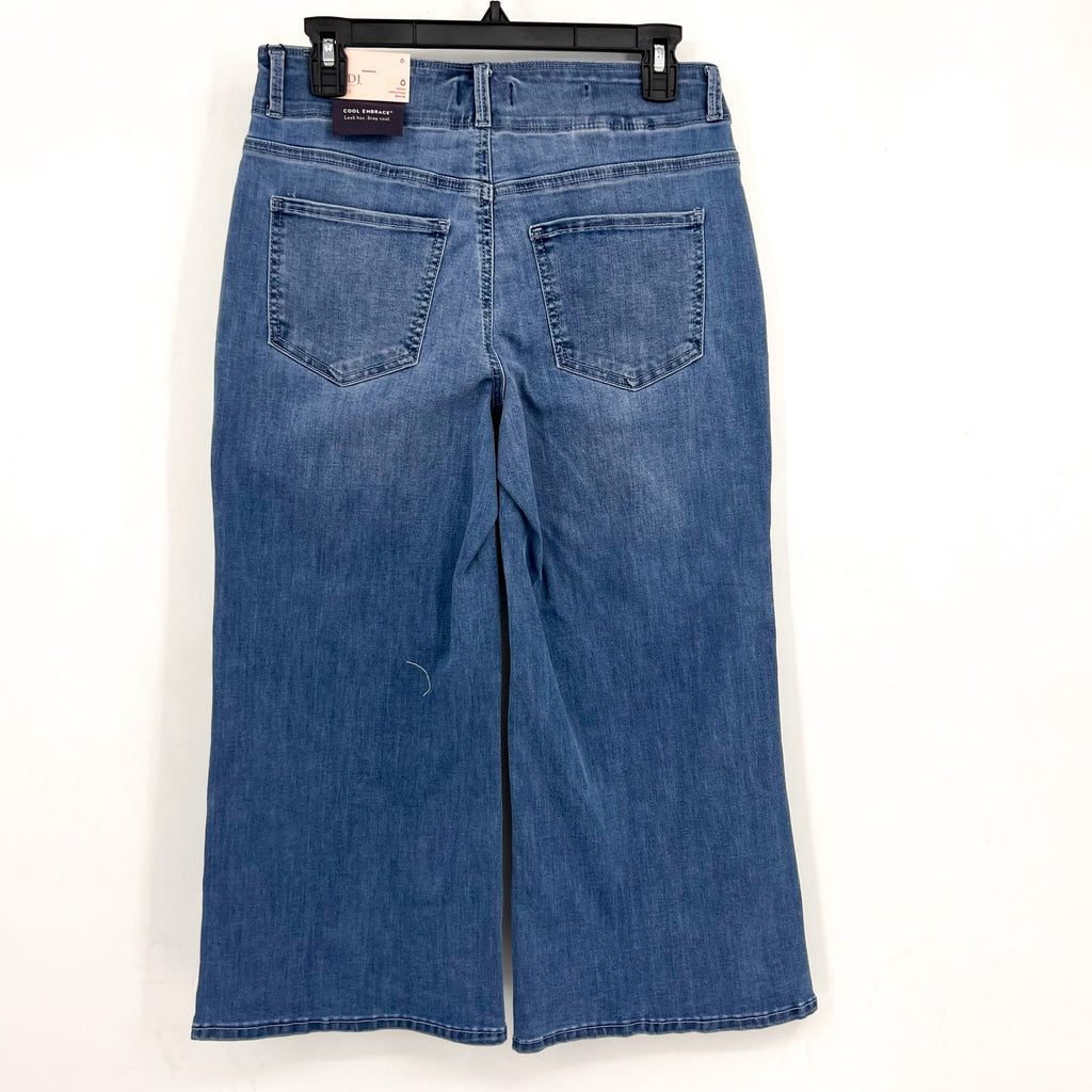 NYDJ Womens Patchie Major Wide Leg Capri Jeans Size 6 Compass Blue NWT