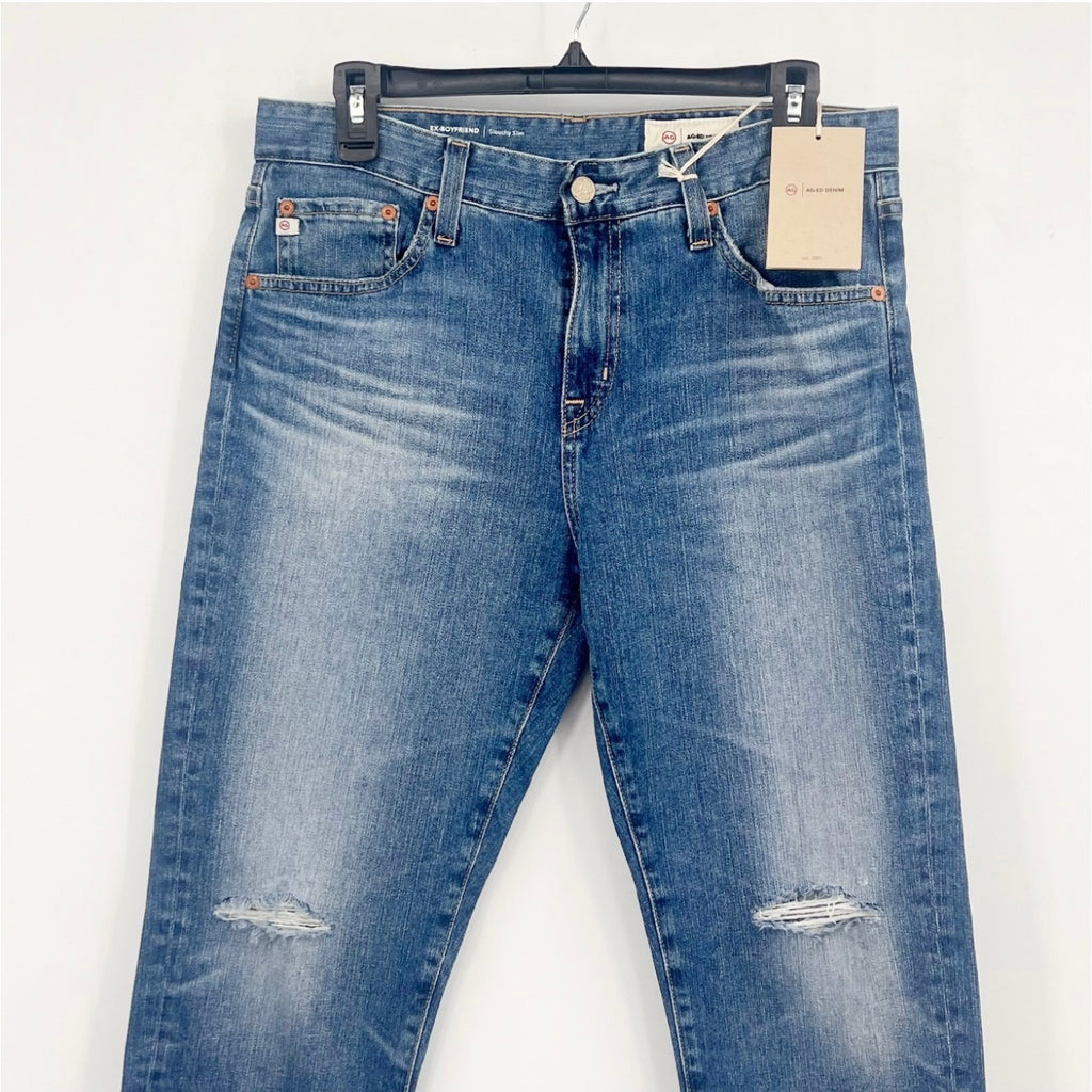 AG ADRIANO GOLDSCHMIED Women's Ex-Boyfriend Jeans 28R US 6 Blue Landmark NWT