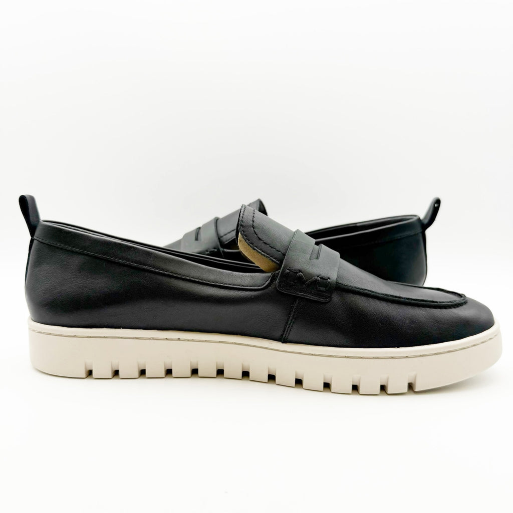 VIONIC Womens Uptown Loafers Size 12 WIDE Black Leather Slip-ons NIB