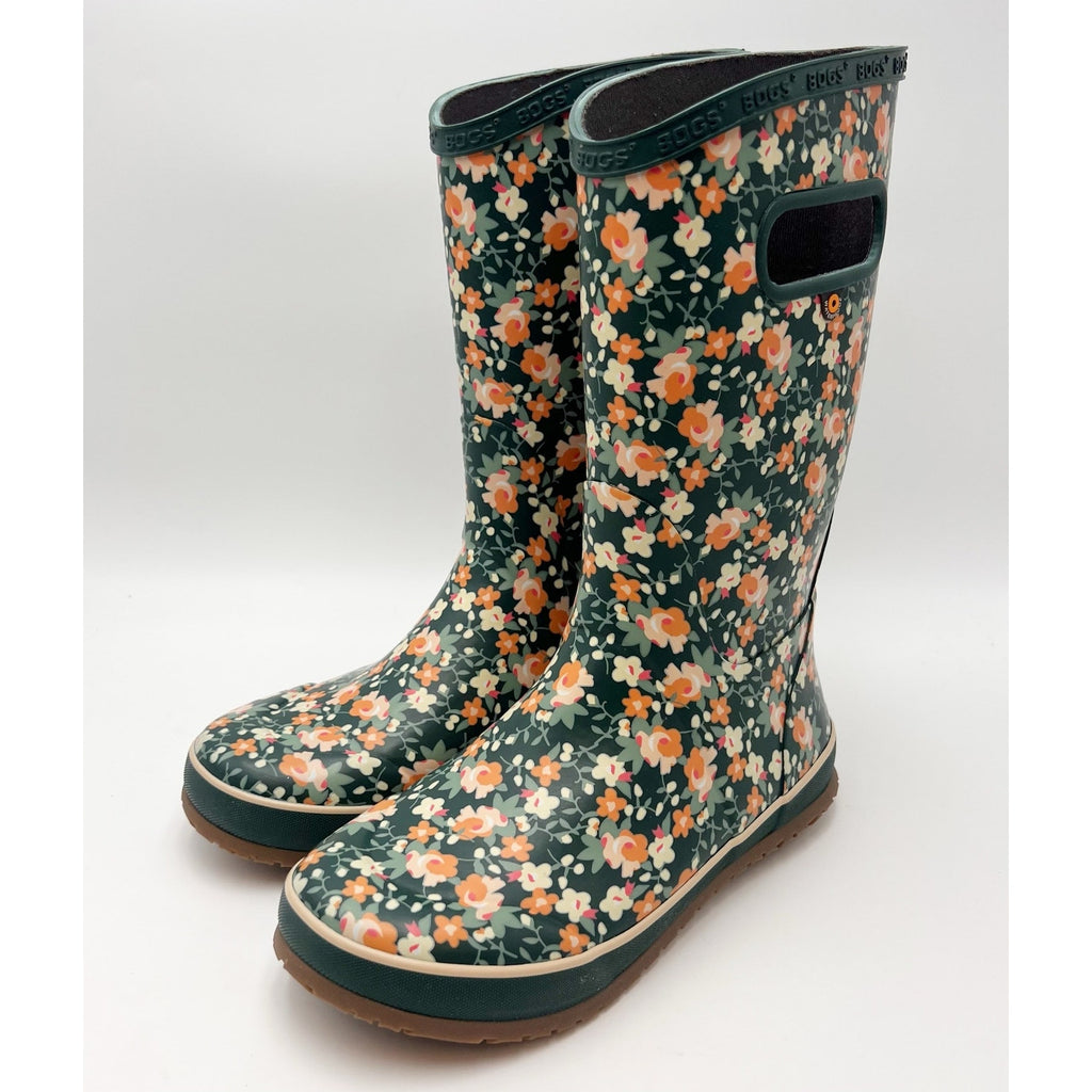Bogs Kids RainBoot US 5 EU 38 Floral Green Multicolor Waterproof NWOB