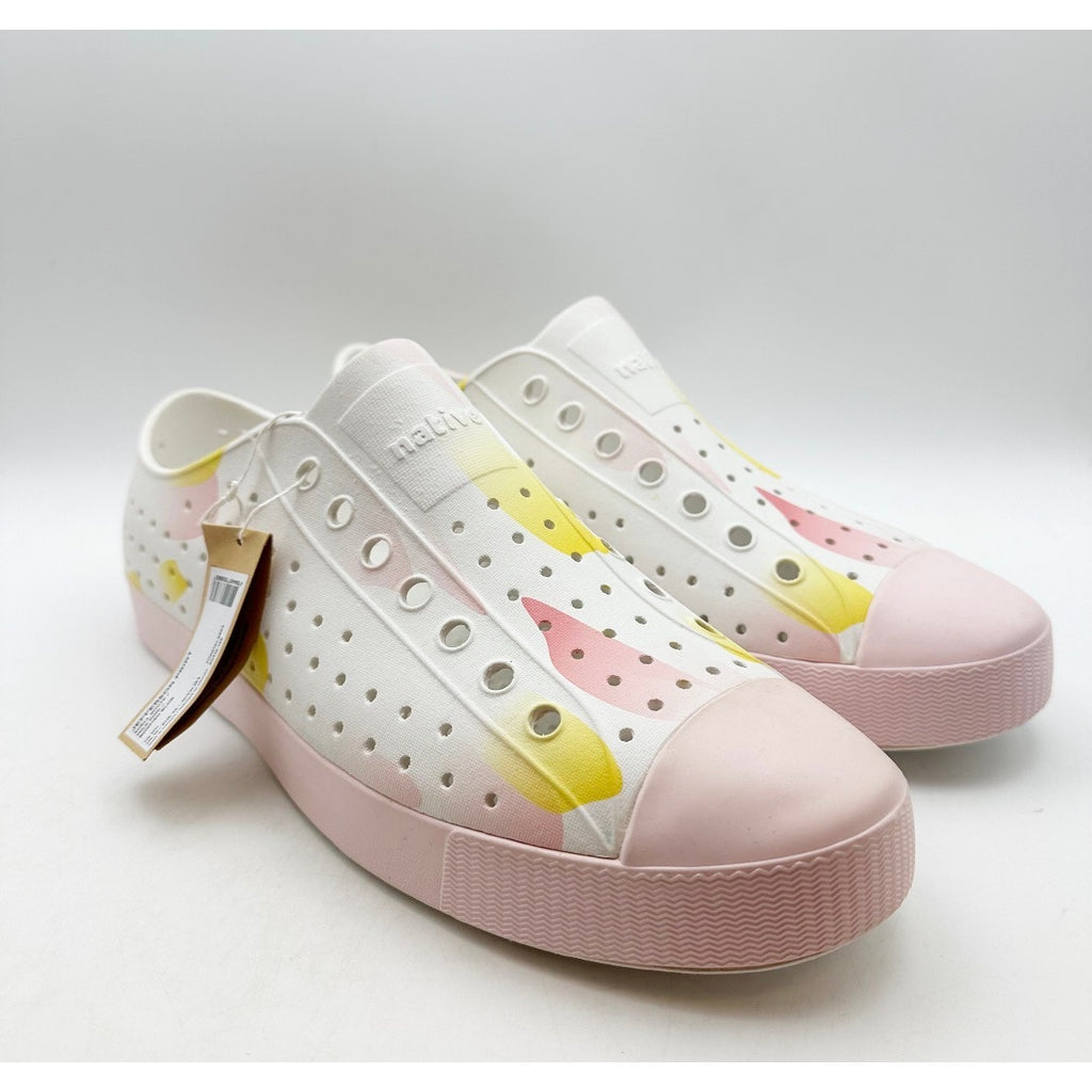Native Mens Jefferson Slip On Shoes Size 11 EU 45 White Pink EVA Waterproof NWOB