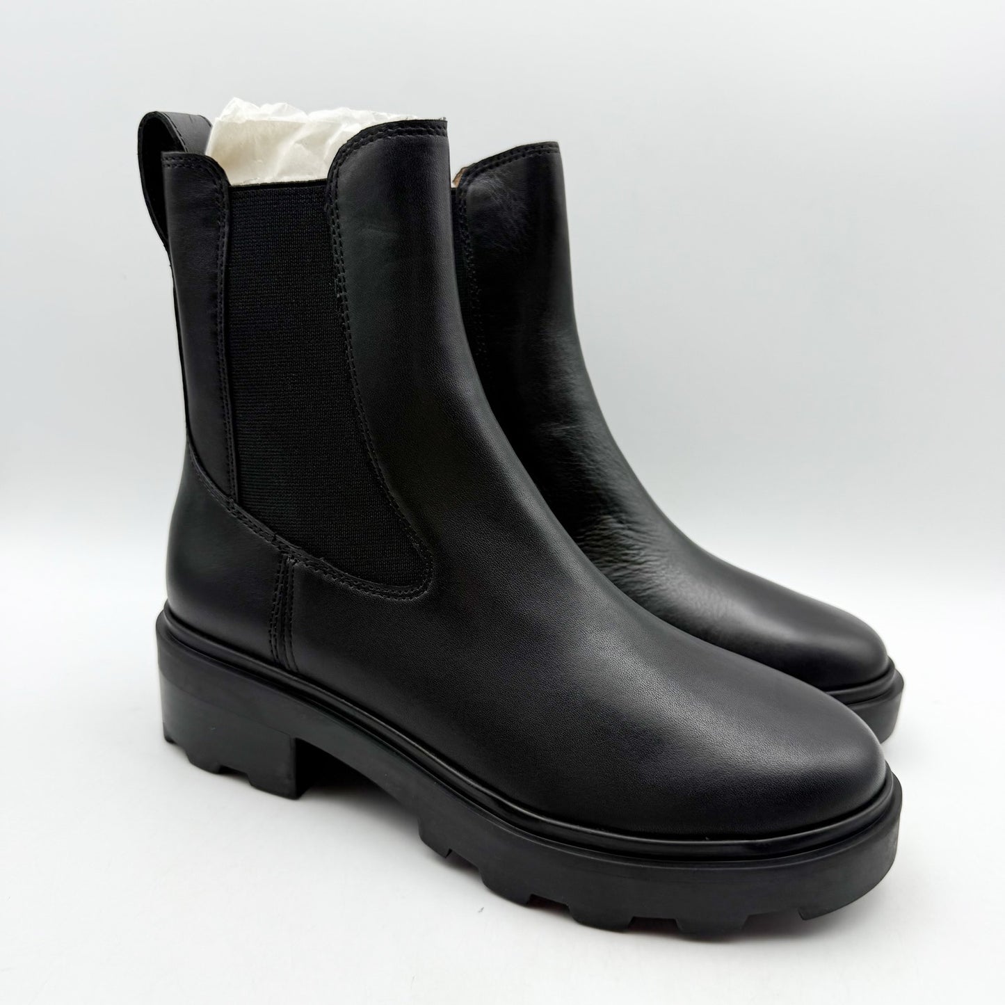 Madewell Womens The Bradley Chelsea Lugsole Boot US 5.5 Black Leather NWOB