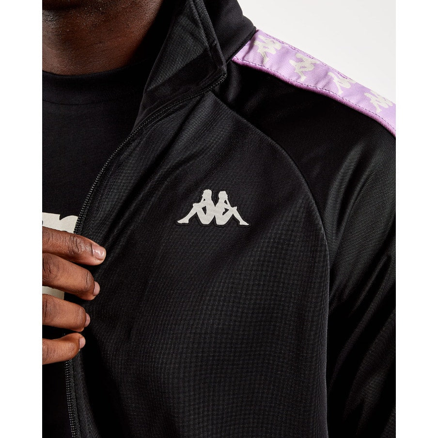 KAPPA Men's 222 Banda Anniston Athletic Jacket XXL Black Smoke Violet White NWT