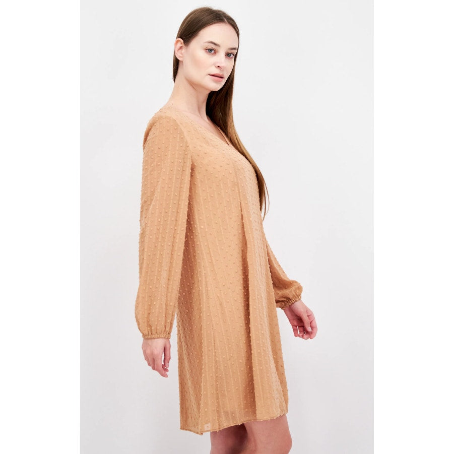 I.N.C. INTERNATIONAL CONCEPTS Chiffon Shift Dress Small Tan Back Tie NWT