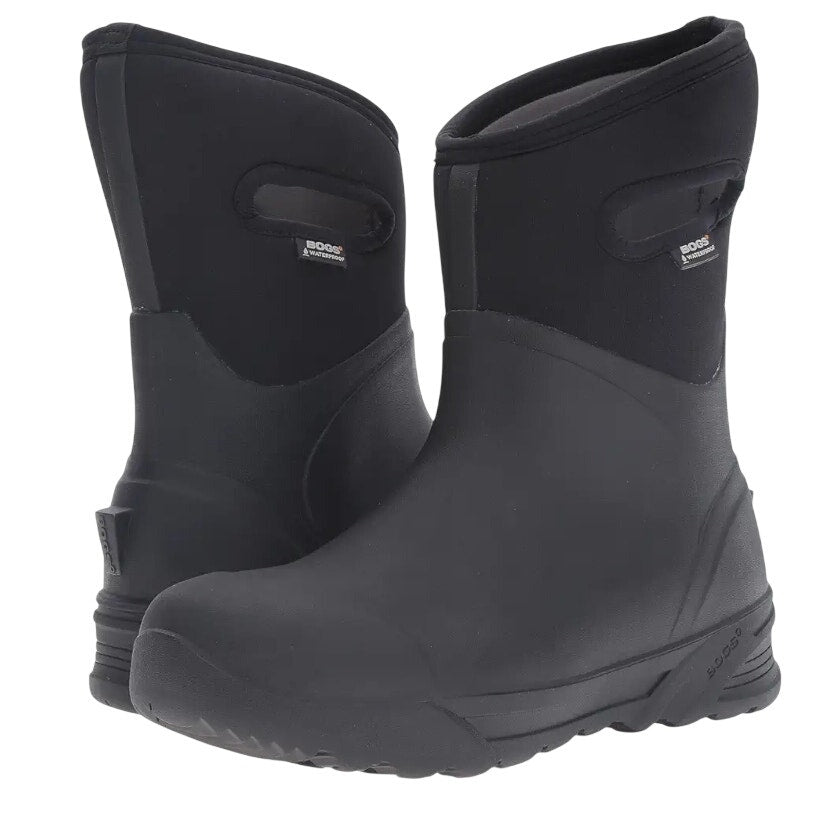 Bogs Mens Bozeman Mid Boots US 10 EU 43 Black Waterproof Pull On NIB