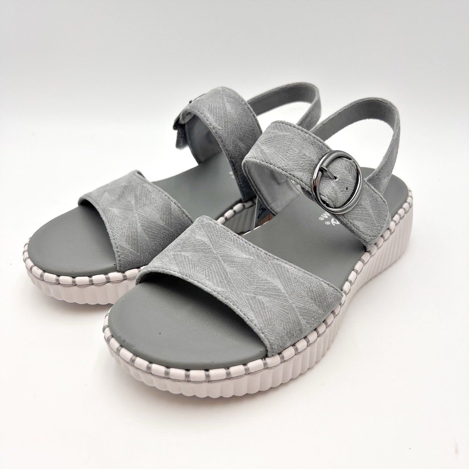 SKECHERS Womens Wilshire Boulevard Illusion of Love Sandals Size 9 Grey NIB