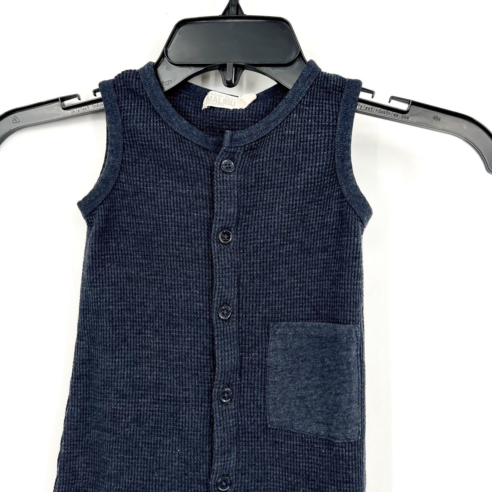 BAREFOOT DREAMS Cozychic Malibu Baby Waffle One Piece Set 12-18 Months Blue NWT