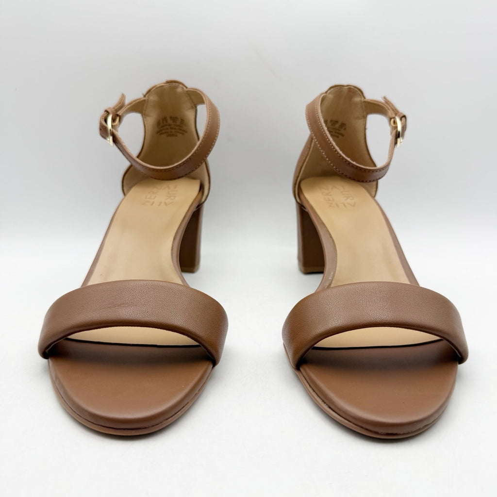Naturalizer Womens Vera Sandals US 9 Wide Brown Block Heel Ankle Strap NWOB