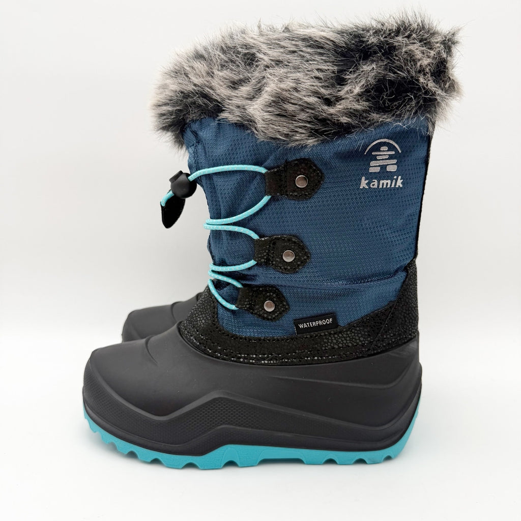 Kamik Kids Girls Powdery 3 Snow Boots US 12 EU 30 Navy Blue Black Waterproof NIB