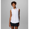 COLUMBIA Women's PFG Tamiami Shirt Large White Sleeveless Omni Shade NWT