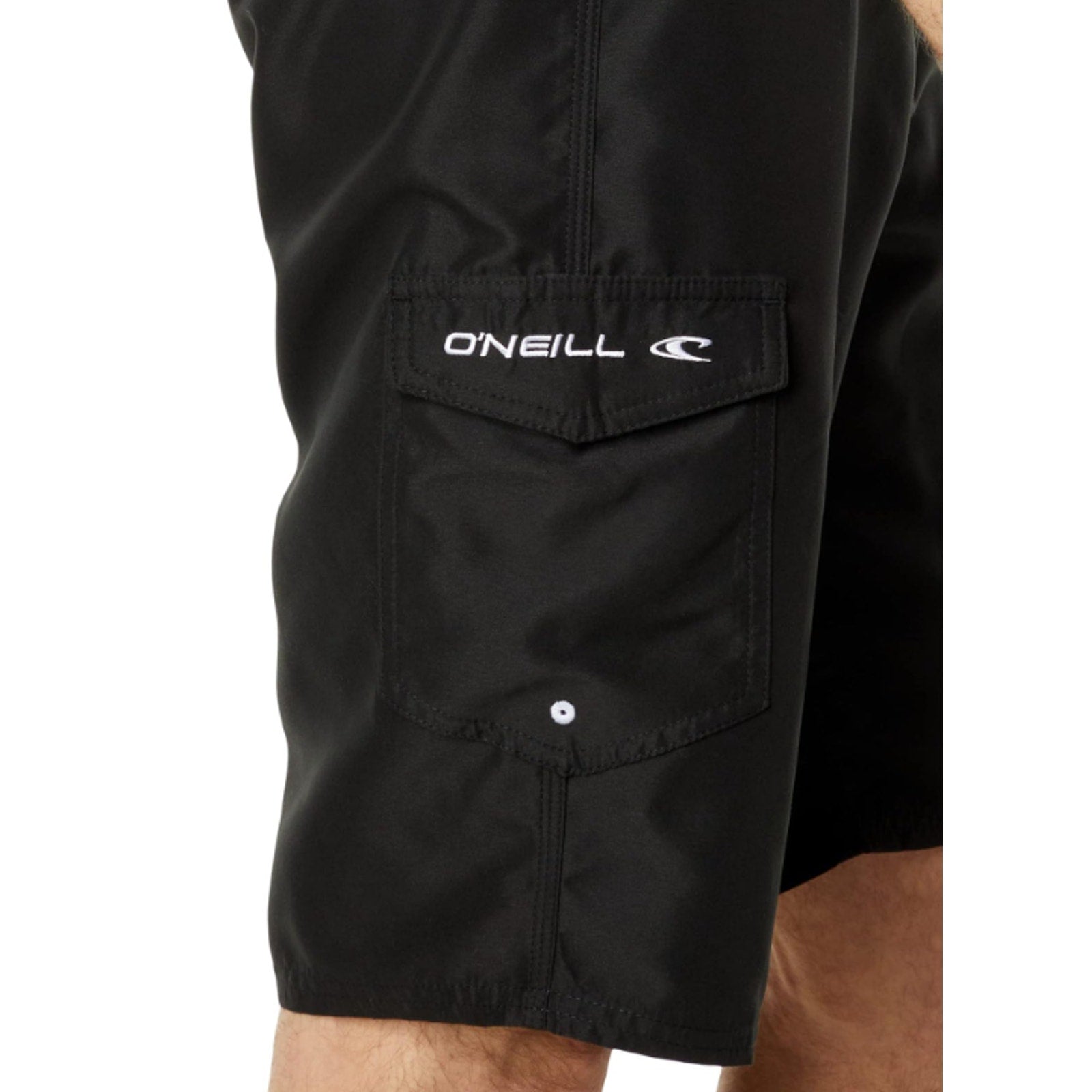 O'NEILL Men's Santa Cruz Solid 2.0 Boardshorts Size 28 Small Black White NWOT