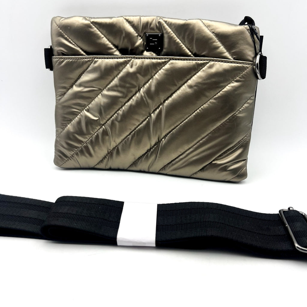THINK ROYLN Women's Diagonal Bum Bag 2.0 Medium Pearl Pyrite Gold NWT