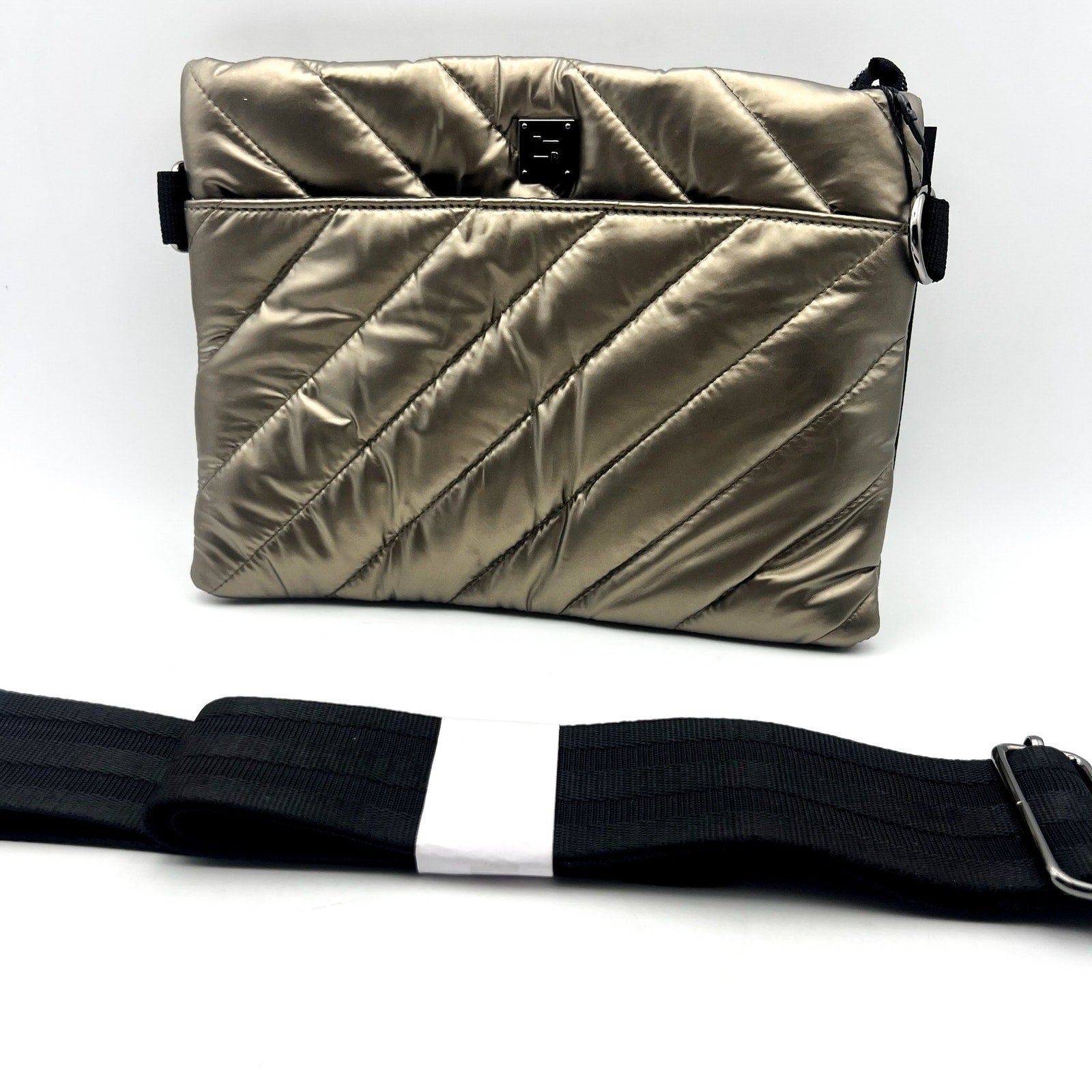 THINK ROYLN Women's Diagonal Bum Bag 2.0 Medium Pearl Pyrite Gold NWT