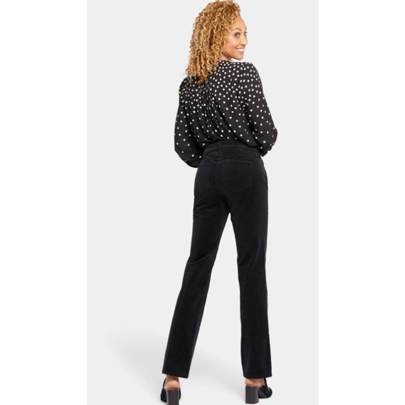NYDJ Women's Marilyn Straight Jeans Size 0 Black Corduroy Stretch 30" Inseam NWT