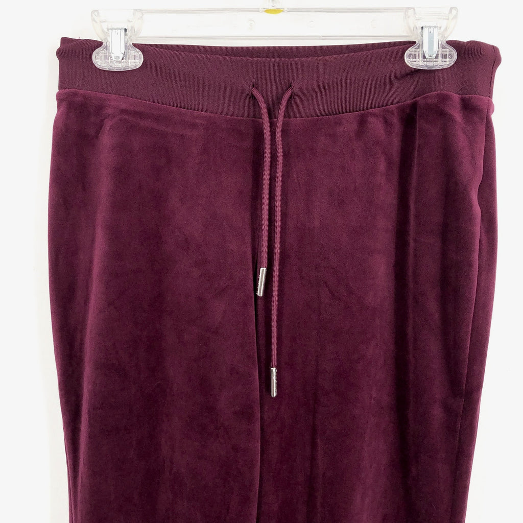 JUICY COUTURE Women's OG Big Bling Velour Track Pants Small Red Candied Fig NWT