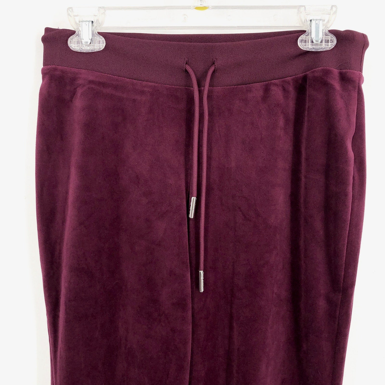 JUICY COUTURE Women's OG Big Bling Velour Track Pants Small Red Candied Fig NWT