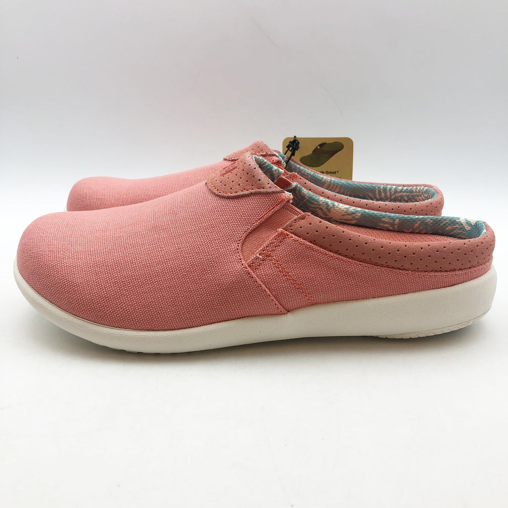 Spenco Womens SIESTA NUEVO Casual Slides US 7.5 Pink Canvas Slip On Shoes NIB