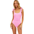 BEACH RIOT Women's Sydney Belted One Piece Swimsuit XS Prism Pink Ribbed NWT