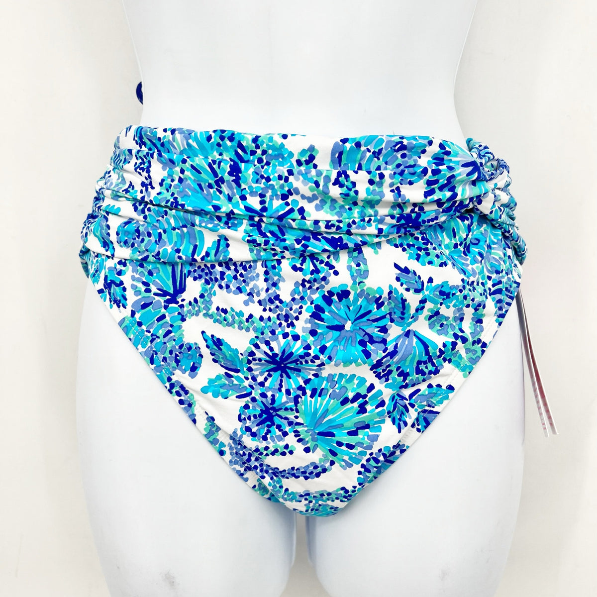 LILLY PULITZER Yarrow High-Waisted Bikini Bottom Size 2 Blue Turquoise Oasis NWT