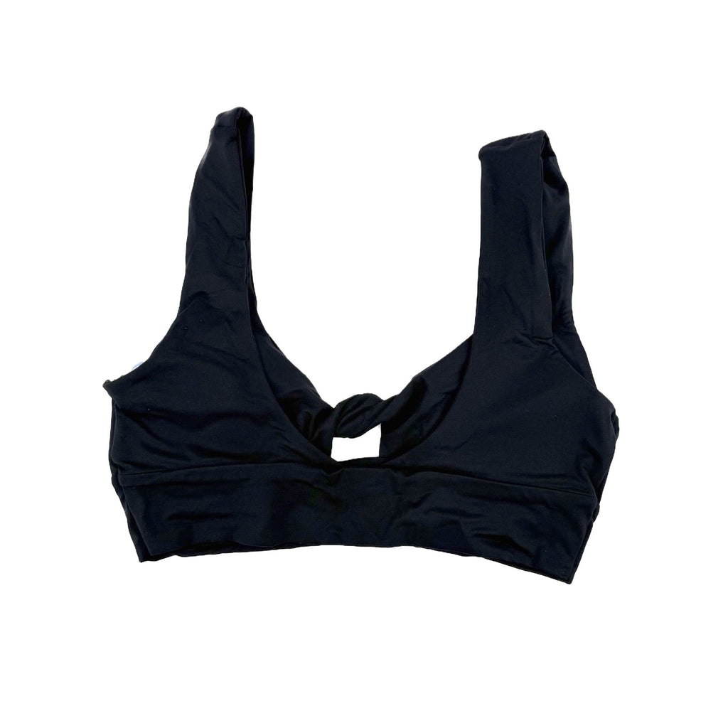 PRANA Women's Under The Palms Bikini Top XS Black Twist Front NWT