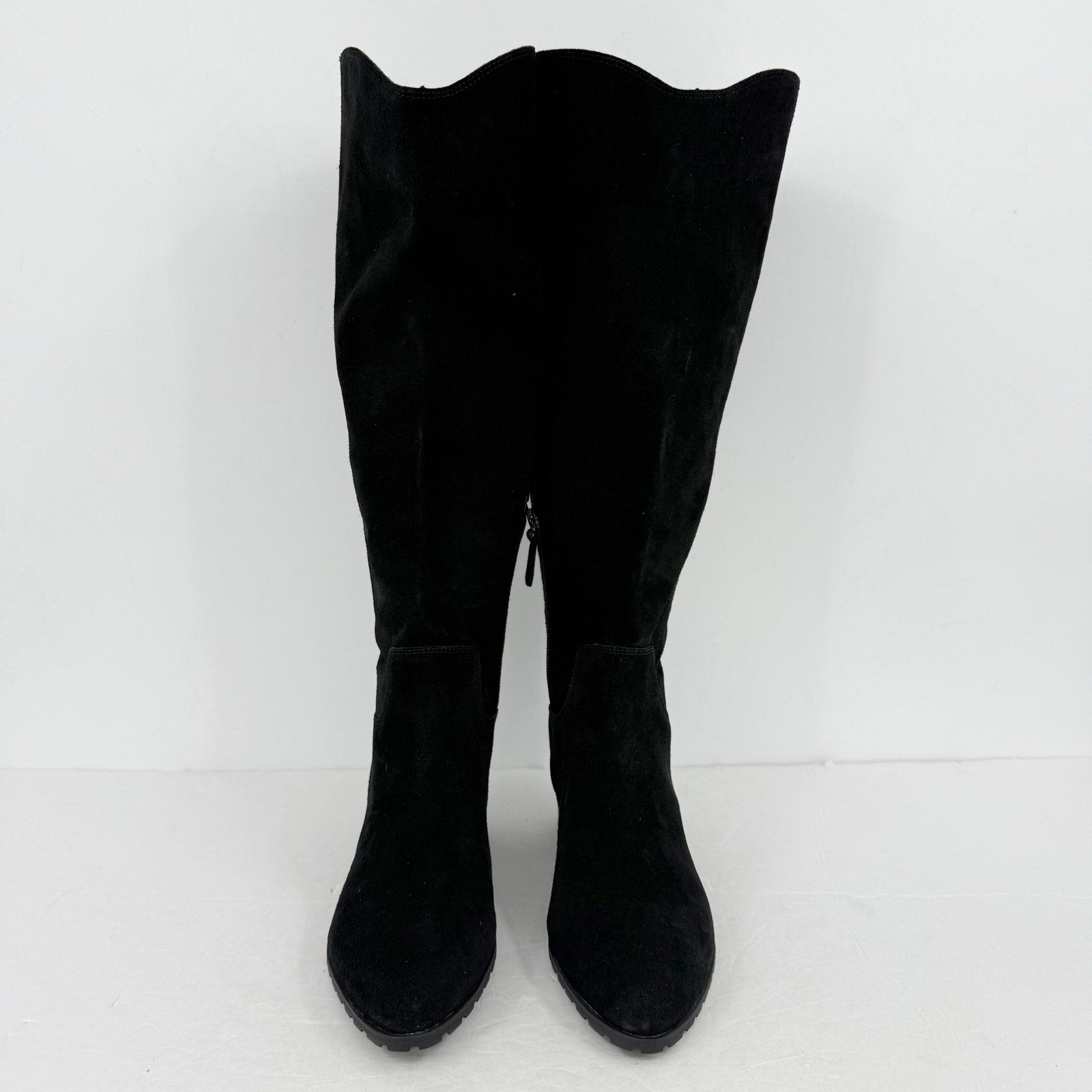 Vionic Women Bixby Knee High Boot 11M Wide Calf Black Suede Water Repellent NWOB