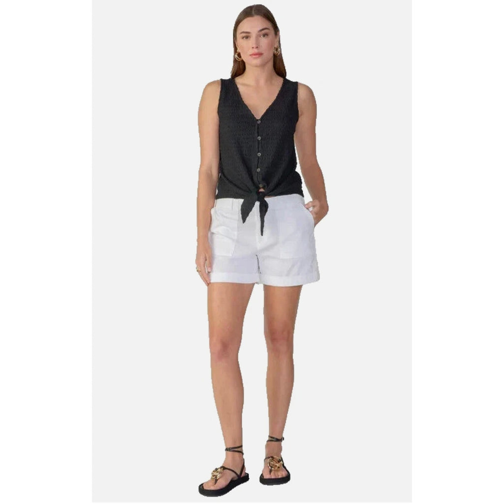 SANCTUARY Standard Cargo Shorts Womens 24W White Roll Cuff Patch Pocket NWT