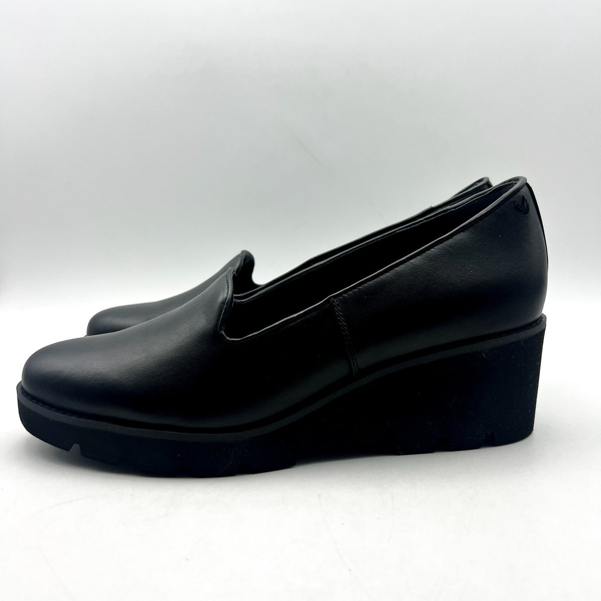 Vionic Women's Willa Wedge Slip on Shoes Size 10M EU 41 Black Leather NIB