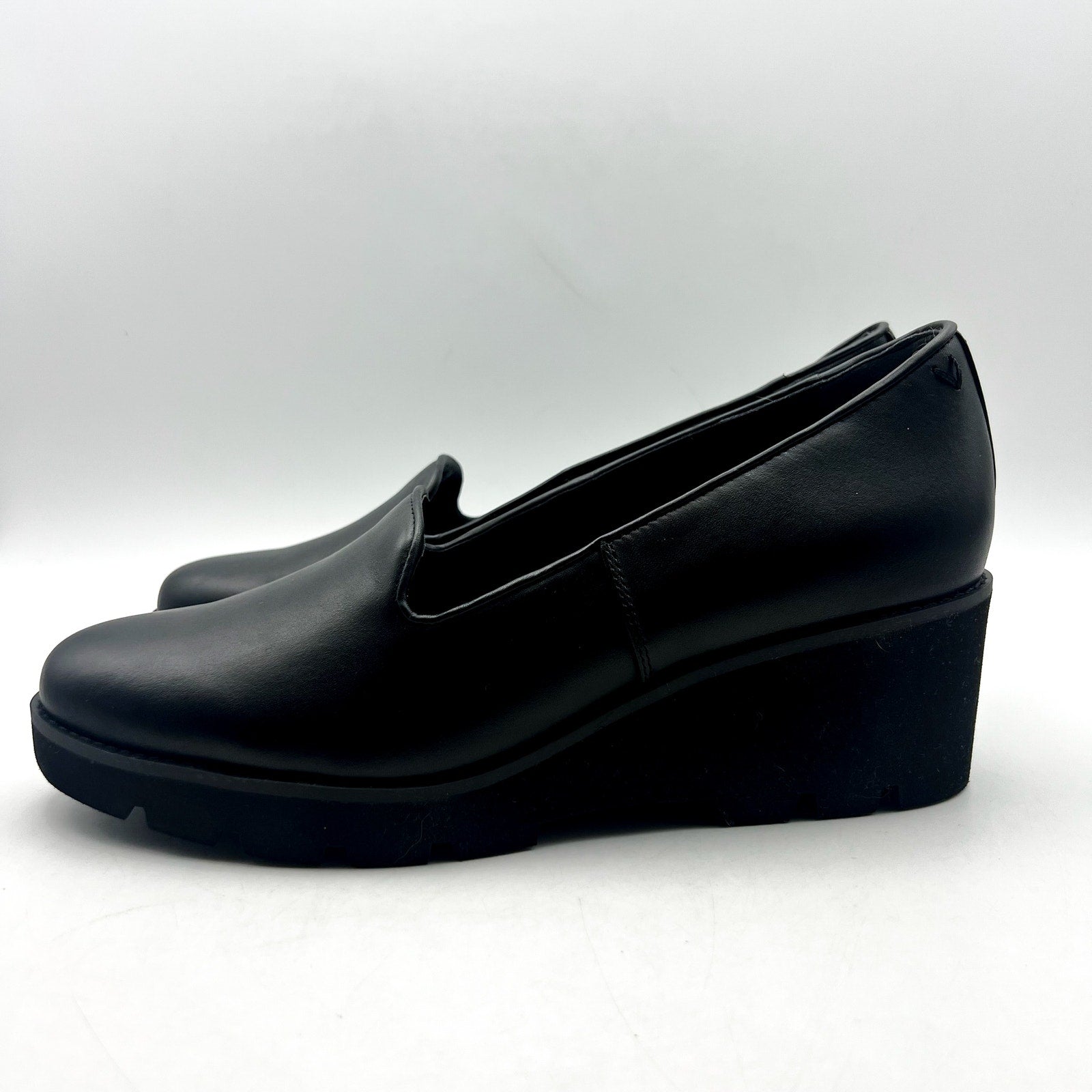 Vionic Women's Willa Wedge Slip on Shoes Size 10M EU 41 Black Leather NIB