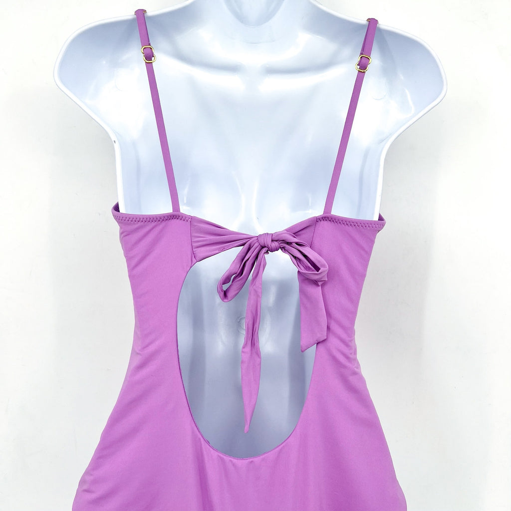 BECCA Women's Color Code V-Wire One Piece Swimsuit Small Malva Purple NWT