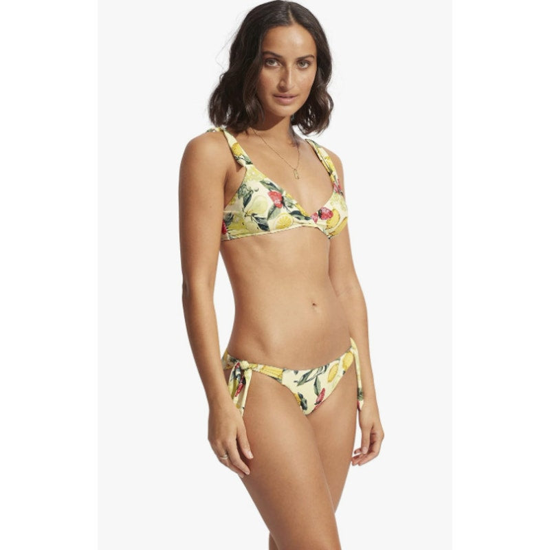 SEAFOLLY Wrap Front Bralette & Bikini Bottom Set 4(Top) 2(Bottom) Lemoncello NWT