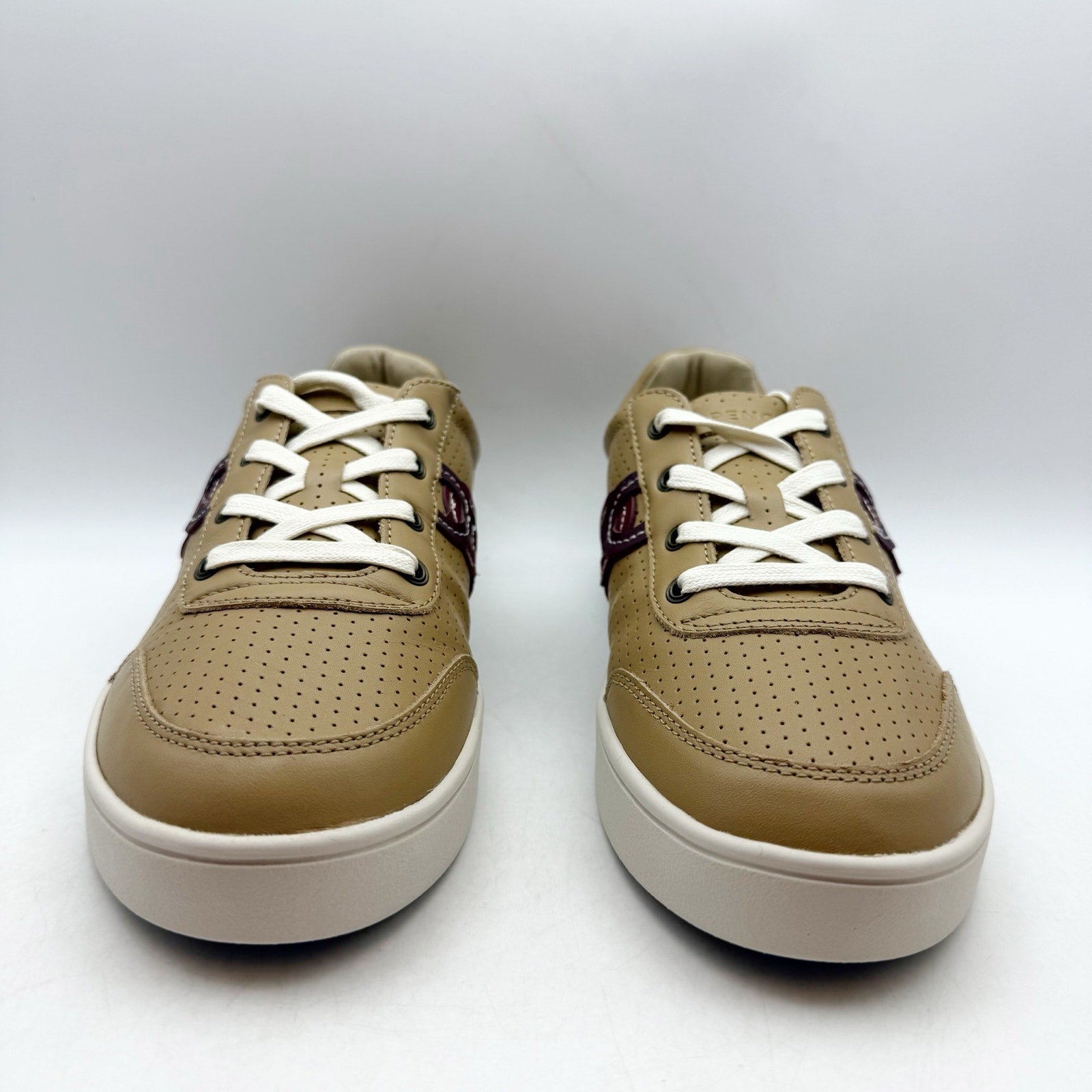 Spenco Womens Cambridge Low Sneakers US 7.5 Wide EU 38 Tan Leather NIB