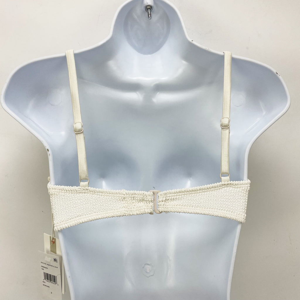 Good American Always Fits Twisted Bikini Top Size 3 Large Swim Ivory White NWT