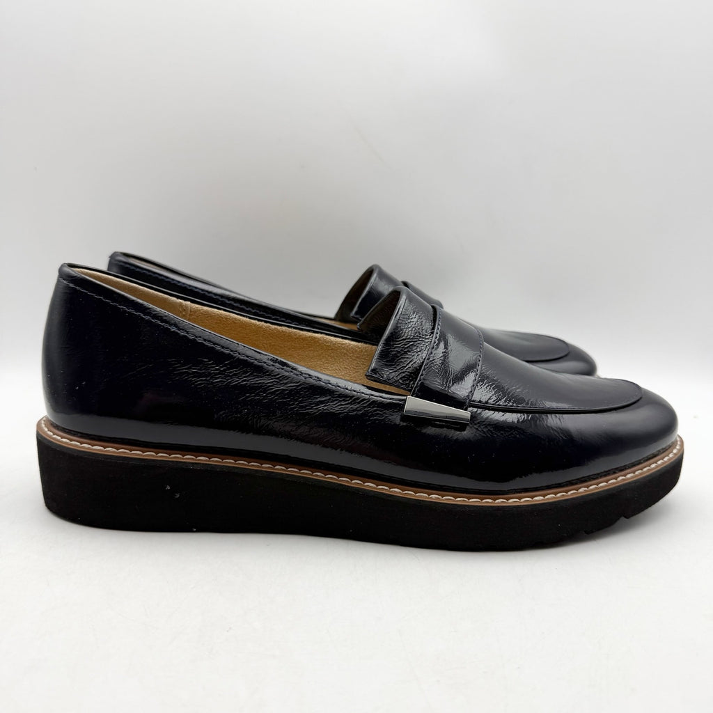 Naturalizer Womens Adiline Flat Loafers 11 Narrow Blue Leather Slip On NWOB