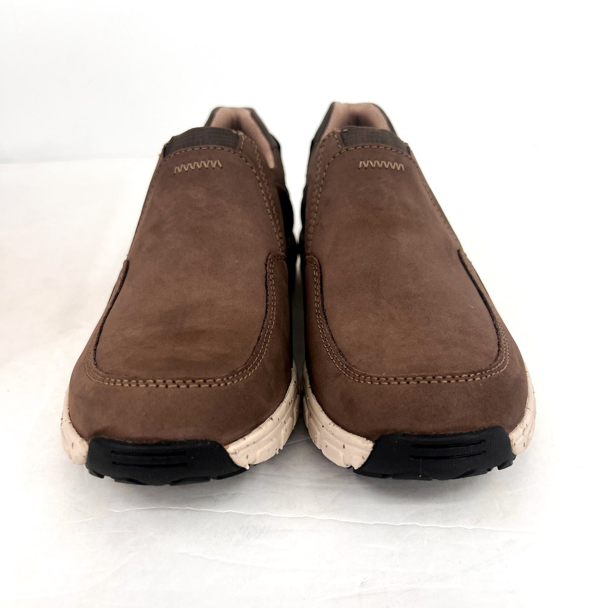 CLARKS Women's Wave Plateau Comfort Shoes Size 6.5M Tan Taupe Nubuck Slip On NIB