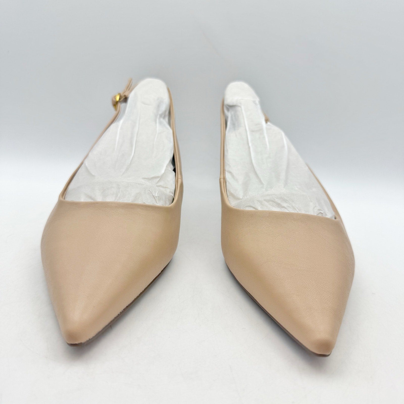 Franco Sarto Womens Jaden Slingback Pumps US 9.5 Wide EU 40.5 Nude Beige NIB