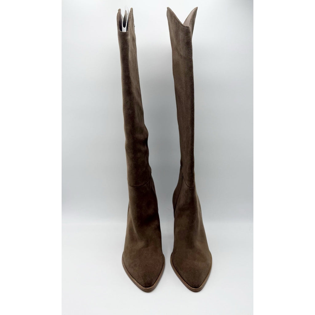 Steve Madden Women Bixby Knee High Boot US 7.5 M Brown Suede Water Repellent NIB