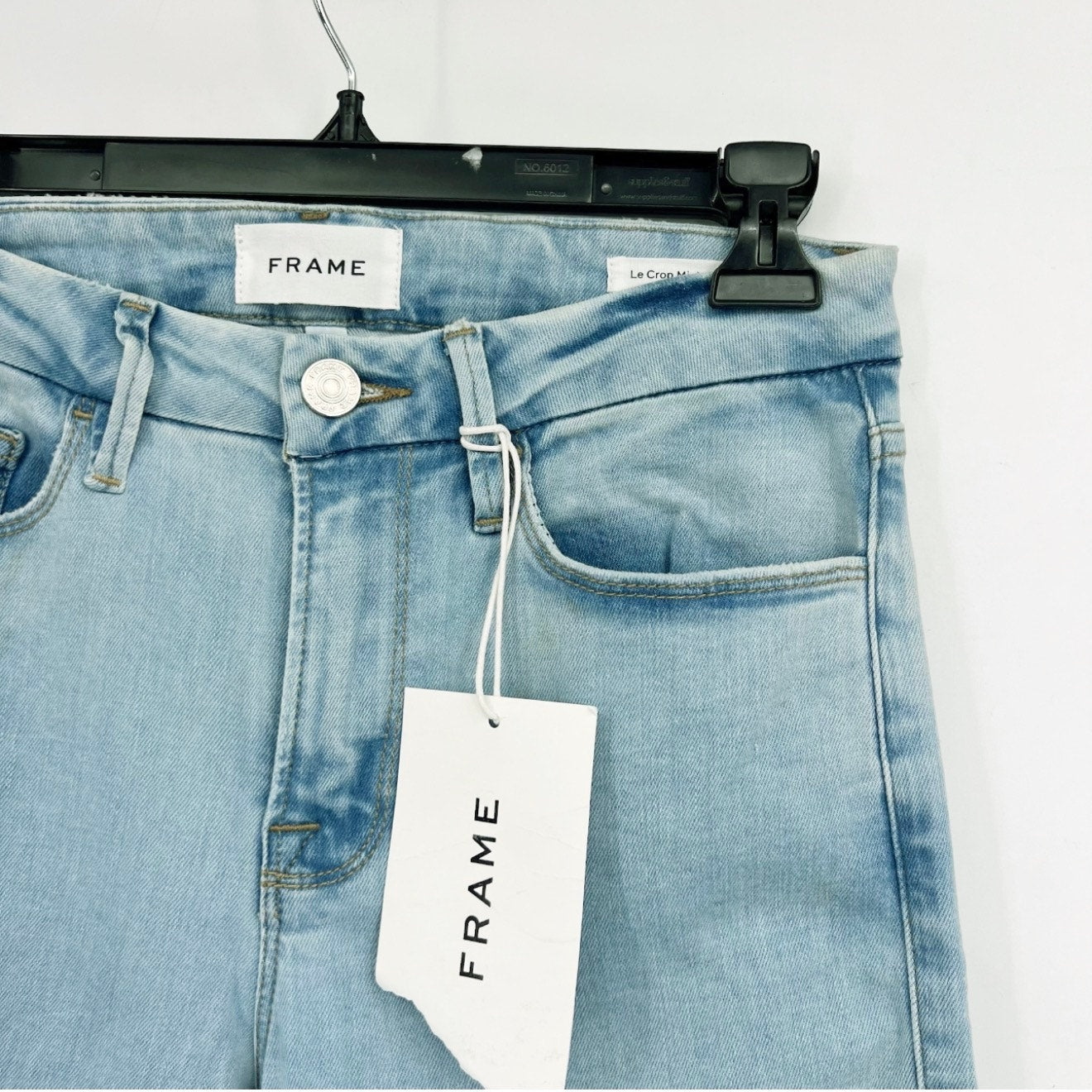 FRAME Womens Le Crop Mini Boot Cut Jeans Size 27 US 4 Atwood Light Wash Blue NWT