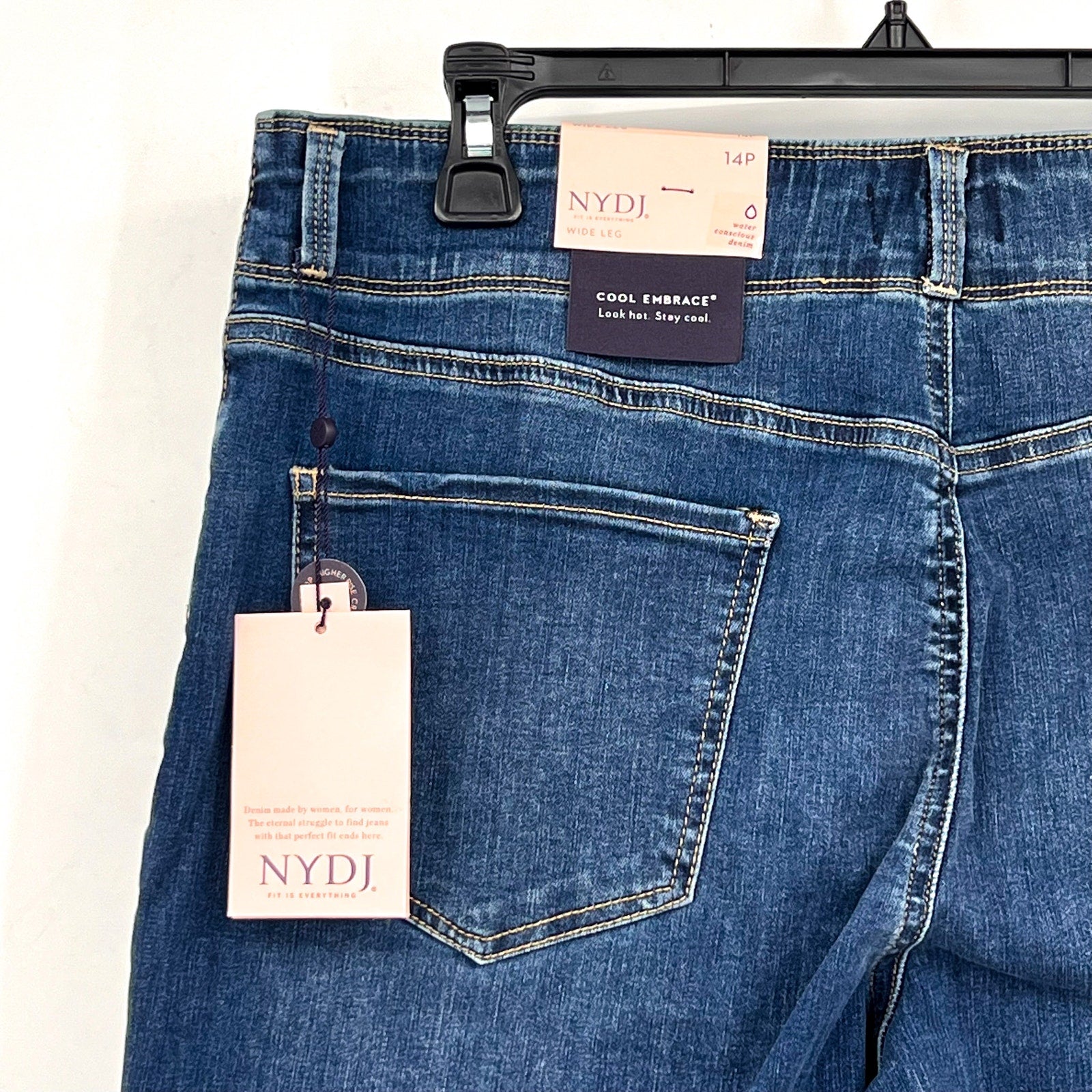 NYDJ Womens Major Wide Leg Capri Jeans 14 PETITE Serendipity Blue NWT