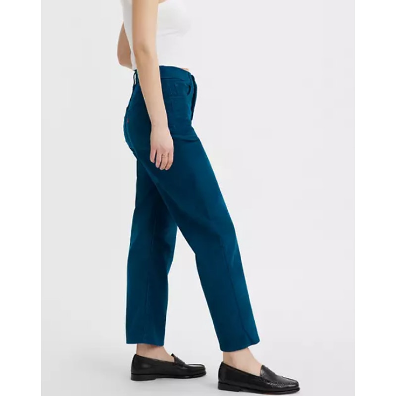 LEVI'S Ribcage Straight Ankle Corduroy Pants 29x27 US 8 Sea Blue 79755-0025 NWT