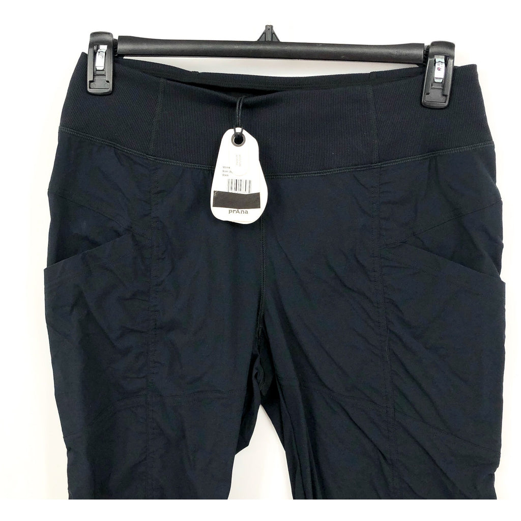 PRANA Women's Koen Jogger Pants Medium Black Mid Rise Elastic Waist NWT 2055081