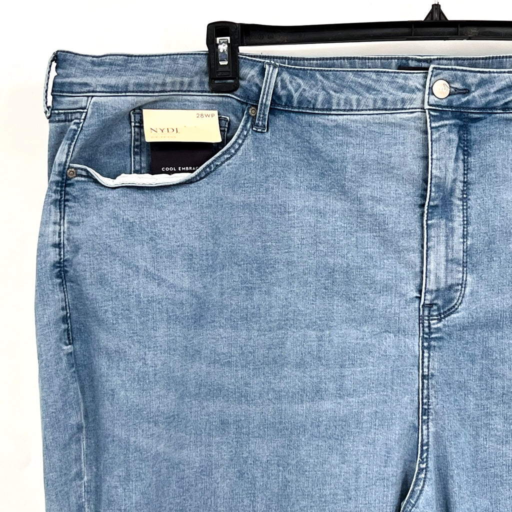 NYDJ Womens Margot Girlfriend Jeans Size 28W PETITE Kingston Blue NWT
