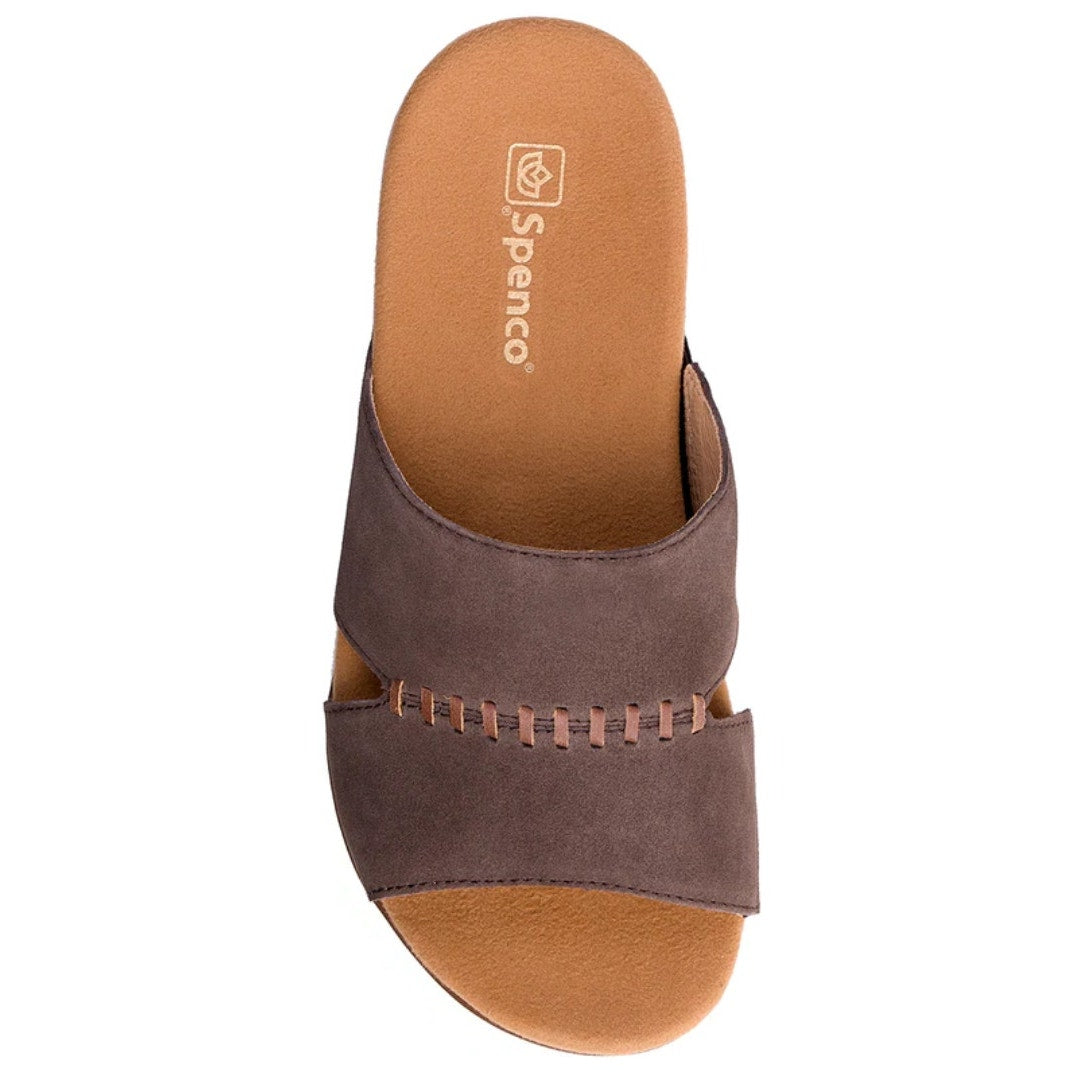 Spenco Women's Twilight Woven Slide Sandals Size 9.5 Brown French Roast NIB