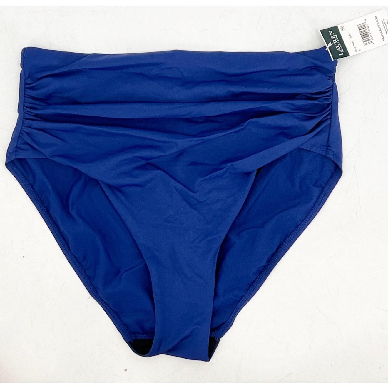 LAUREN RALPH LAUREN High Waist Bikini Bottoms Size 12 Blue Sapphire Navy NWT