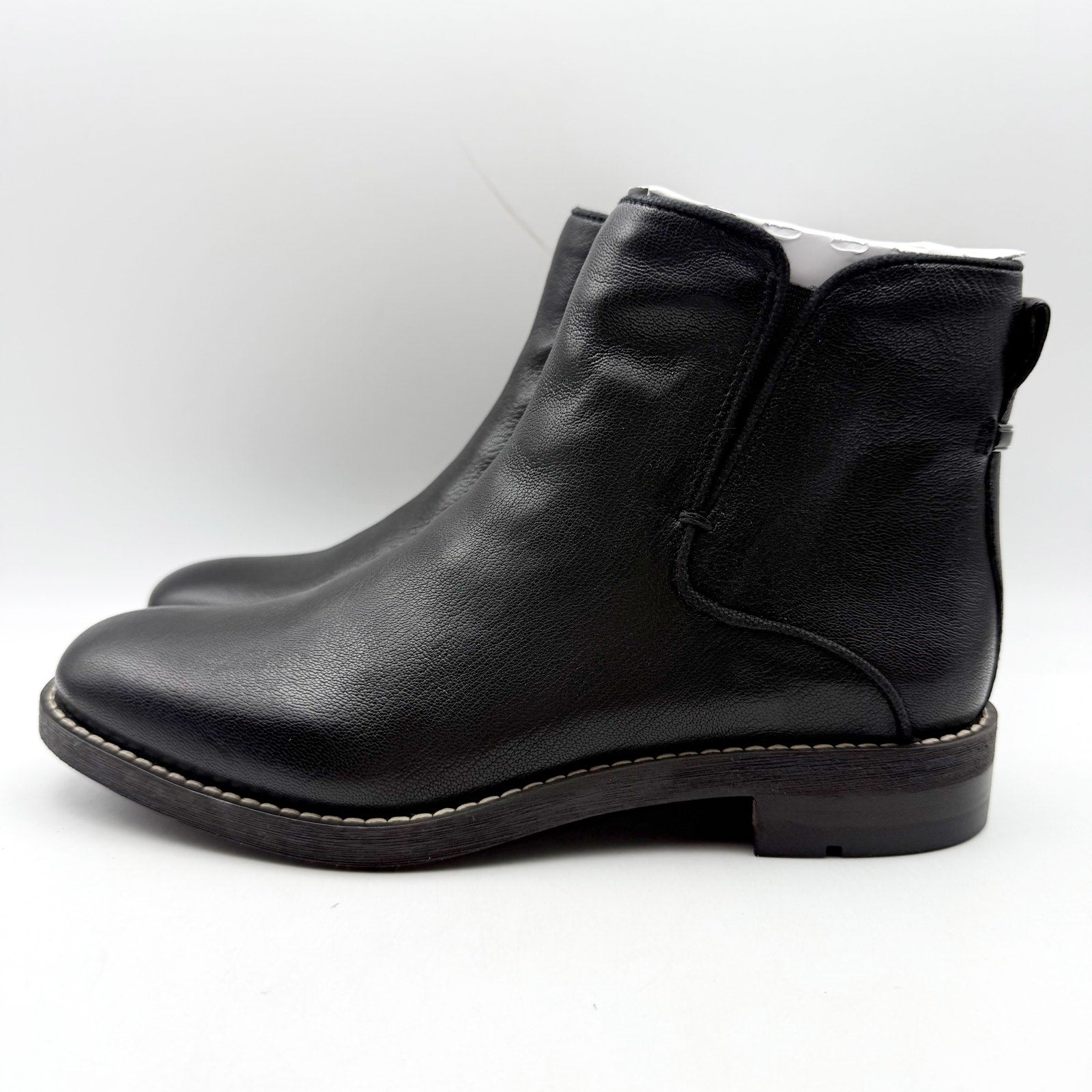 Franco Sarto Womens Marcus Ankle Bootie Size 7 M EU 37 Black Leather Boots NIB