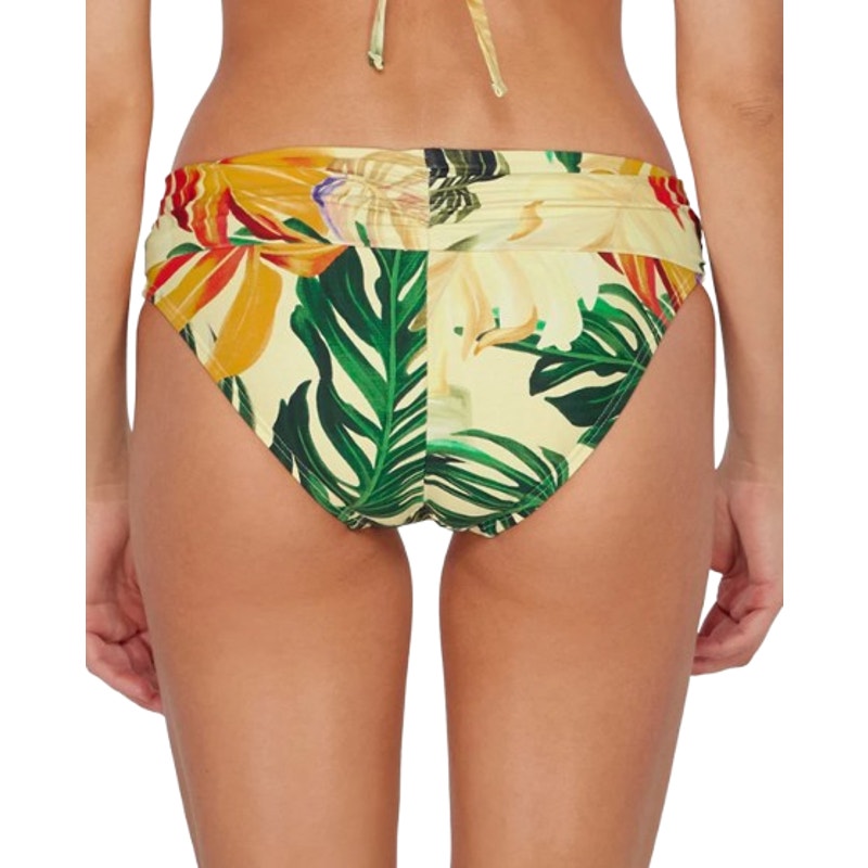 SUNSETS Women's Unforgettable Hipster Bikini Bottom Small Yellow Print NWT