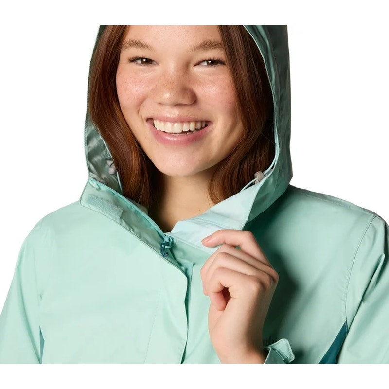 COLUMBIA Women's Arcadia II Rain Parka Jacket Medium Green Spry River NWT
