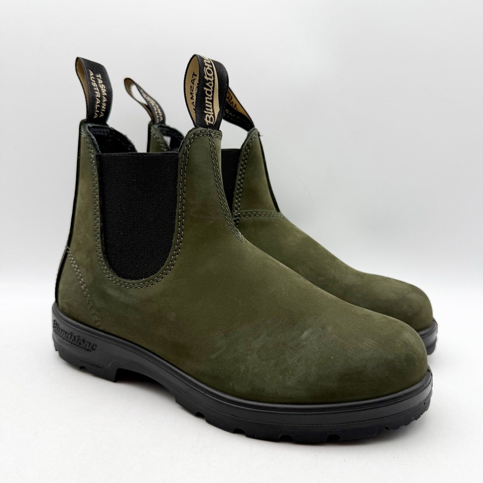 Blundstone Womens BL2442 Chelsea Boots US 7 Green Leather Water Resistant NWOB