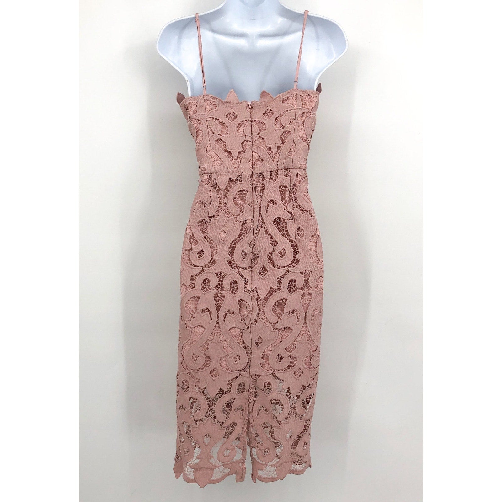 BARDOT Women's Lina Lace Midi Dress Size 6 Pink Rose Sleeveless Lined NWT