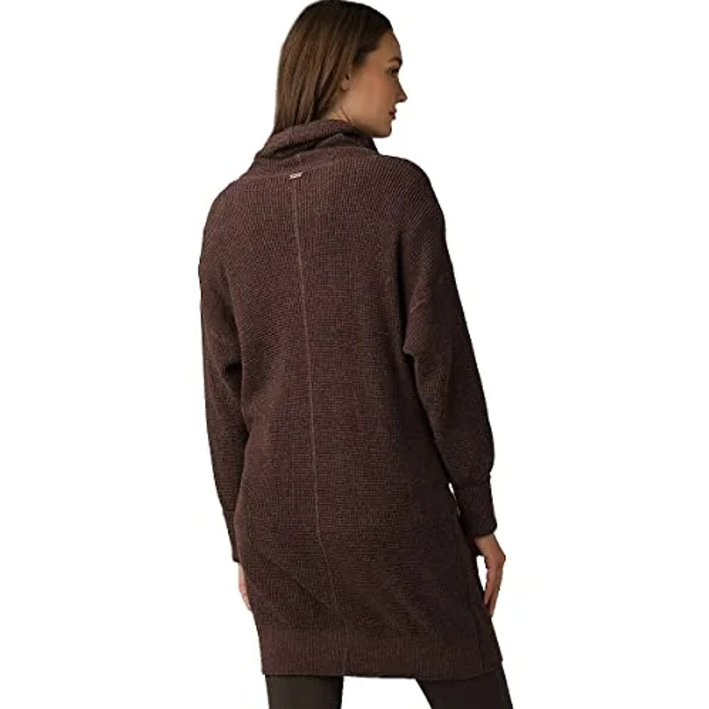 prAna Milani Sweater Dress XS Clove Red Funnel Neck Long Sleeve Waffle Knit NWT